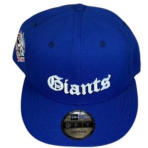 New Era NY Giants Script 9FIFTY Snapback Hat Blue NFL Side Patch Cap OSFM